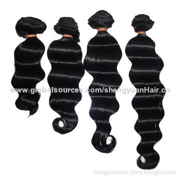2014 Loose Deep Hair Wave Peruvian Hair Weaves, No Tangle and Shedding